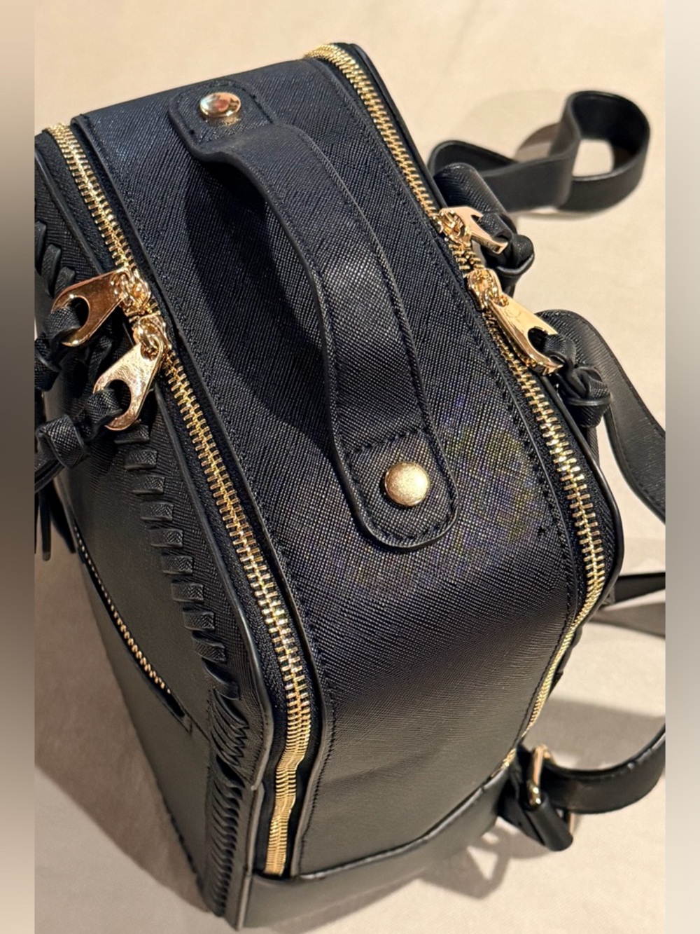 Calpak Black and Gold Kaya Mini Backpack Bag - Picture 5 of 11